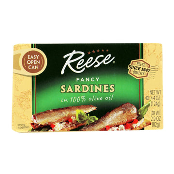 Reese Sardines, Plain, Olive Oil, 4.37-Ounce (Pack of 10)