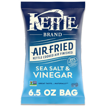 Kettle Brand Potato Chips, Air Fried Sea Salt & Vinegar Kettle Chips, 6.5 Oz Bag
