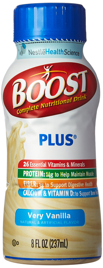 Boost Plus Complete Nutritional Drink, Very Vanilla, 8 Oz, 6 Ct (Pack Of 4)