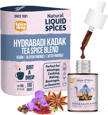 Spice Drop Hyderabadi Kadak Chai Masala Extract | Tea Masala Drops |Authentic Indian Recipe| No Preservative | 5 Ml (Pack Of 1 X