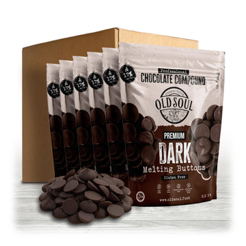OLDSOUL Chocolate Compound Buttons 13.2 lb | Dark Chocolate 17% Real Cocoa | Smooth Melting | Perfect for Baking & Desserts (13.
