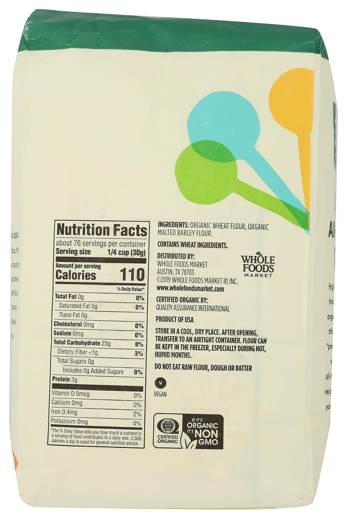 365 by Whole Foods Market Organic All Purpose Flour, 80 OZ, Ideal for Baking, Pack of 1