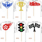 24 Pcs Race Car Cupcake Toppers Glitter Traffic Light Wheel Trophy Flag Helmet Racing Car Cupcake Picks For Let'S Go Racing Spor