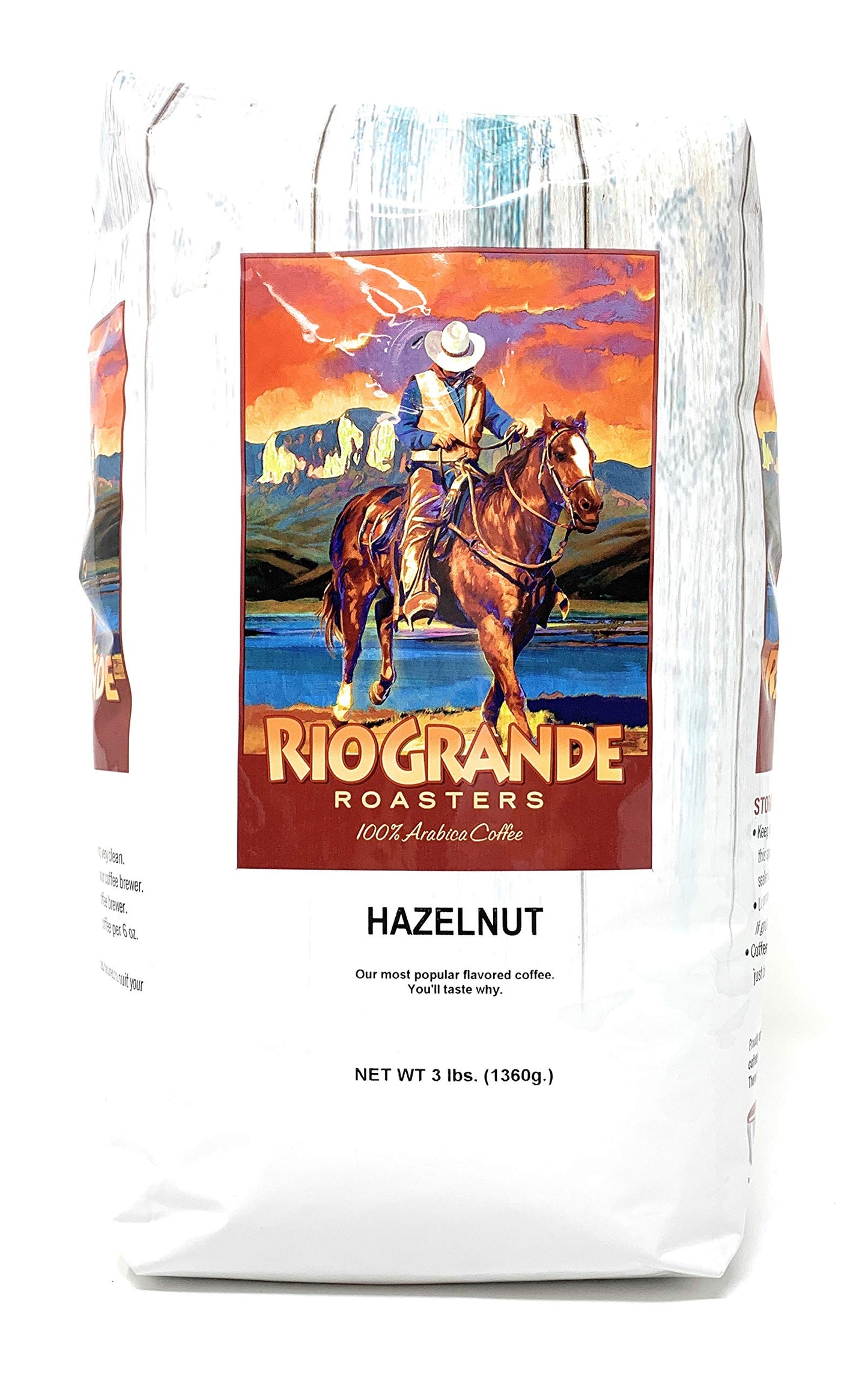 Rio Grande Roasters Whole Bean Coffee, Hazelnut Flavor, 3 lb Bag