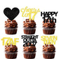 18Pcs Black Gold Glitter Dessert Cupcake Pick For Straight Outta 2007 Cheer To 17 Years Old Theme Decor Supplies Happy 17Th Birt