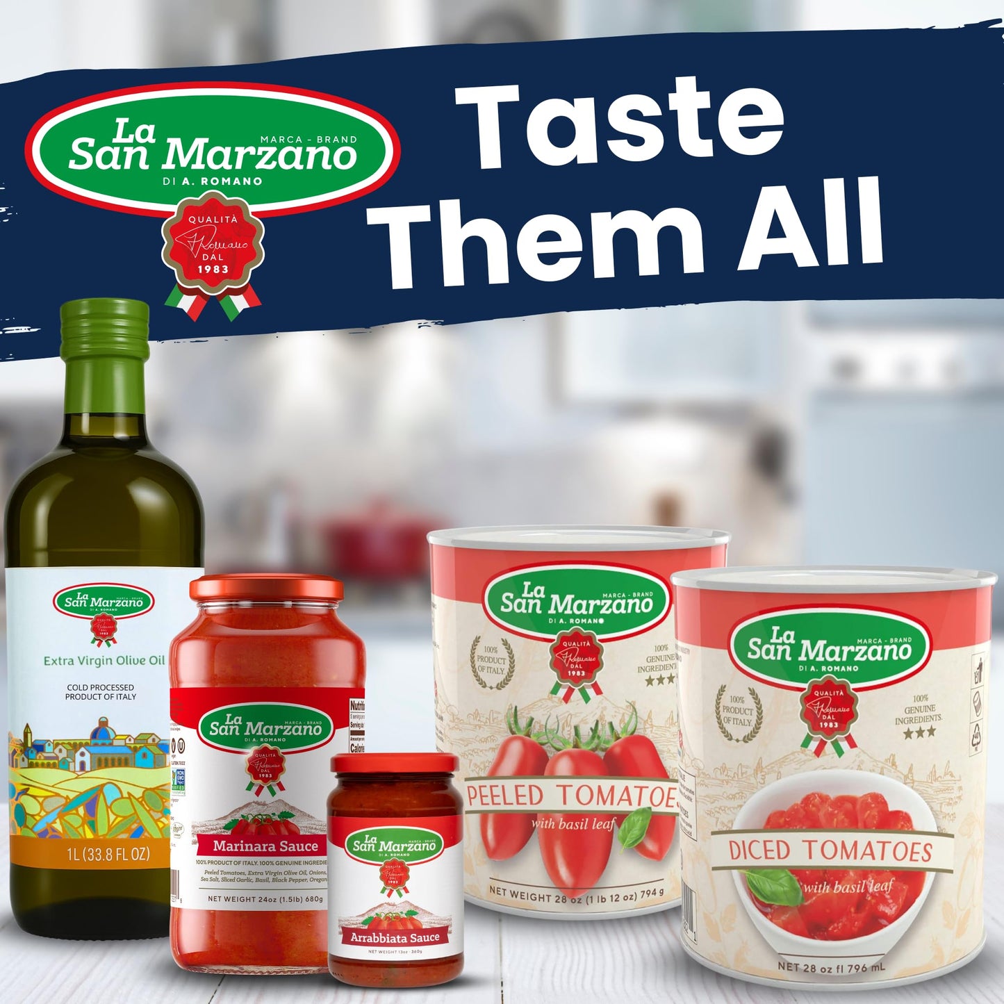 La San Marzano Tomato Basil Sauce, 24 Oz, Pasta Sauce Made In Italy, All Purpose Tomato Enhanced Quality, All Natural, Mediterranean Diet, Non Gmo, Vegan, Gluten Free