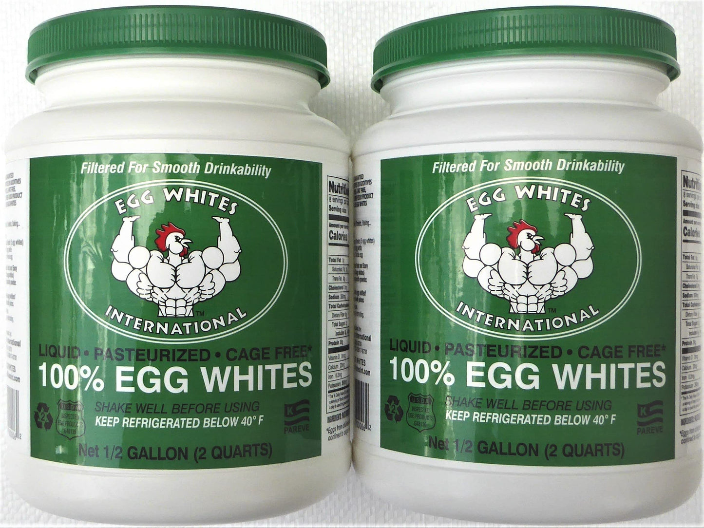 Egg Whites International 100% Pure Liquid Egg White Protein Designed to Drink. Now 100% CAGE Free (1 Gallon 2 Half Gallons)