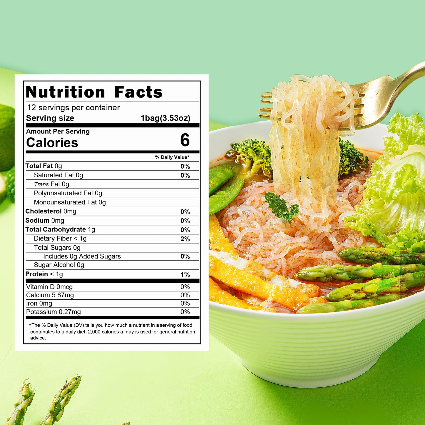 Hethstia Shirataki Noodles - 12 Pack Low Carb Konjac Angel Hair Pasta, Keto, Vegan, Gluten-Free, Sugar-Free, Low Calorie, Ready-