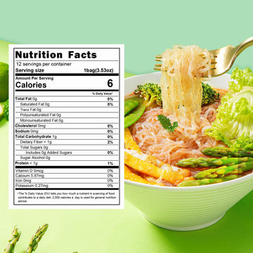 Hethstia Shirataki Noodles - 12 Pack Low Carb Konjac Angel Hair Pasta, Keto, Vegan, Gluten-Free, Sugar-Free, Low Calorie, Ready-