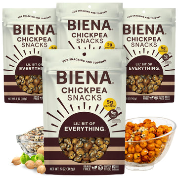 Biena Crispy Roasted Chickpea Snacks, Lil Bit of Everything, High Protein Snacks, High Fiber Snacks, Gluten Free, Plant-Based, N
