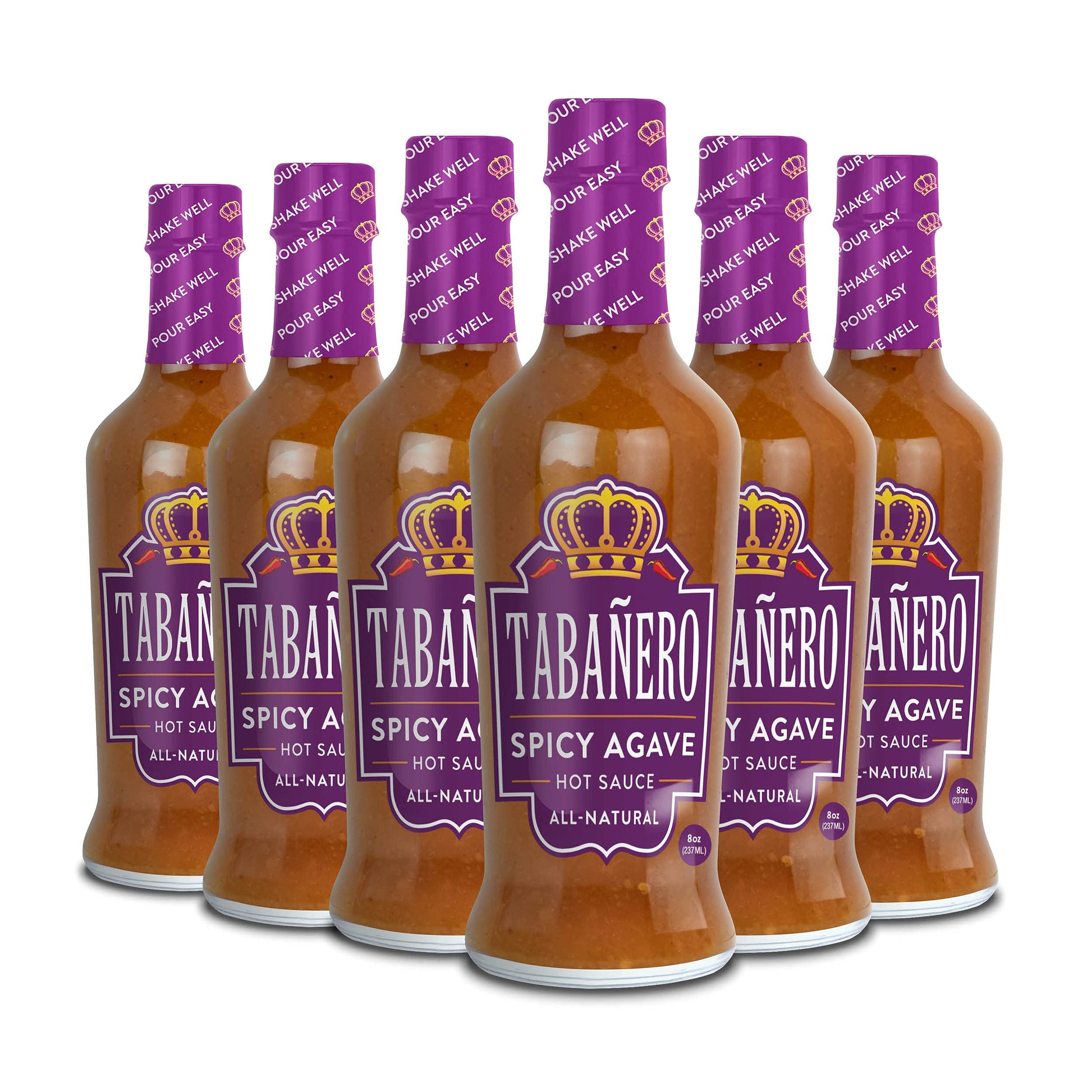 Spicy Agave Hot Sauce By Taba   Ero, All Natural, Gluten Free, Low Sodium, Vegan, Kosher, Made In The Usa, 6-Pack, 8 Oz. Hot Sau