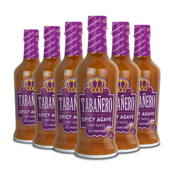 Spicy Agave Hot Sauce By Taba   Ero, All Natural, Gluten Free, Low Sodium, Vegan, Kosher, Made In The Usa, 6-Pack, 8 Oz. Hot Sau