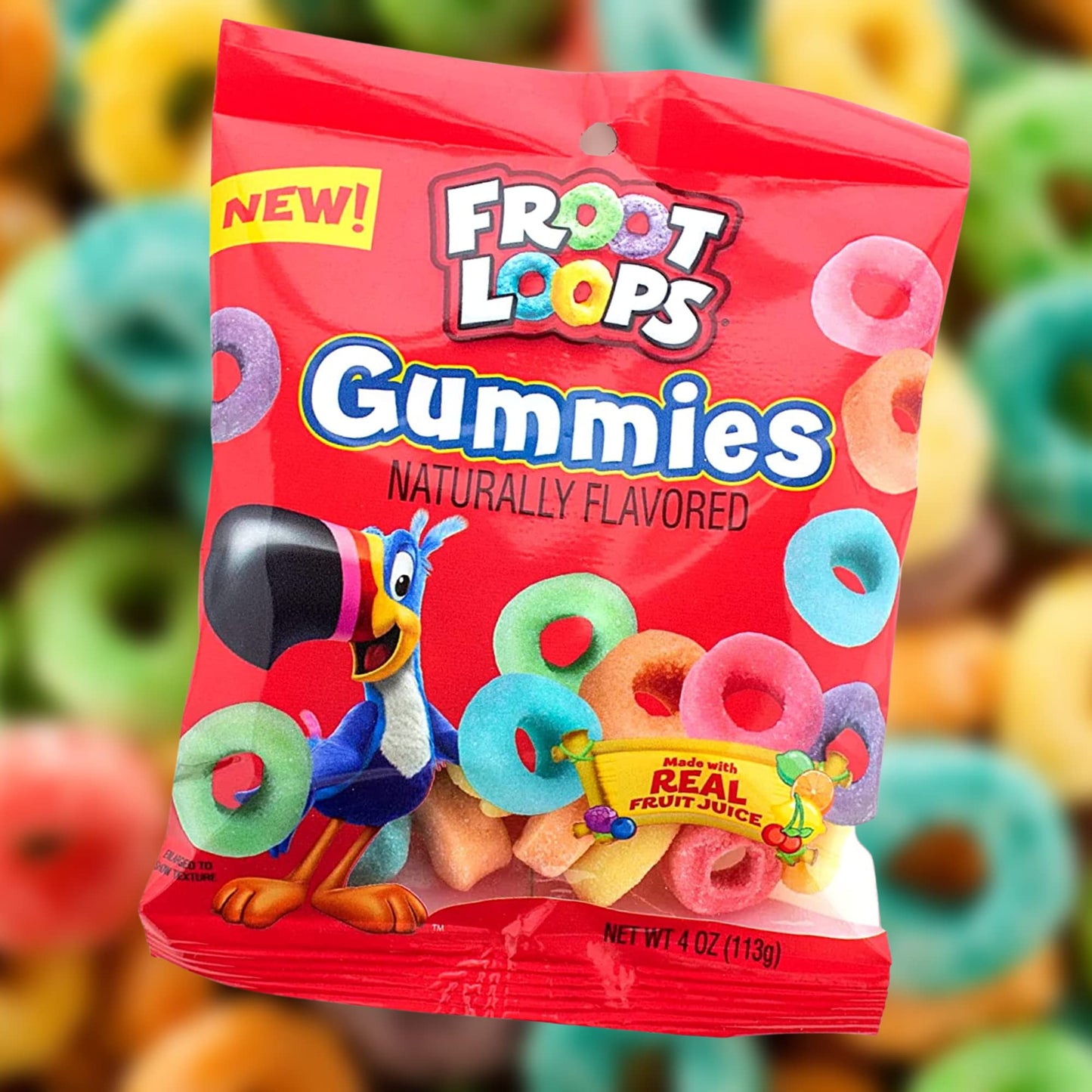 Galerie Froot Loops Gummies, Assorted Real Fruit Juice Flavored Gummy Candy Bags, Cute Christmas Stocking Stuffers Candies For Boys Or Girls, Pack Of 3