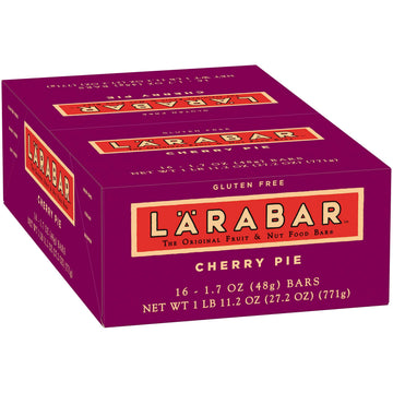 LÄRABAR Cherry Pie Fruit & Nut Bar, Gluten Free Vegan, 1.7 oz, 16 Count