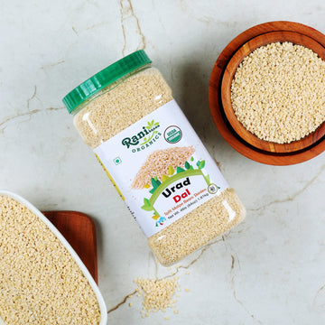 Rani Organic Urid/Urad Dal (Split Matpe Beans Skinless) Indian Lentils 64Oz (4Lbs) 1.81Kg Bulk Pet Jar ~ All Natural | Vegan | G