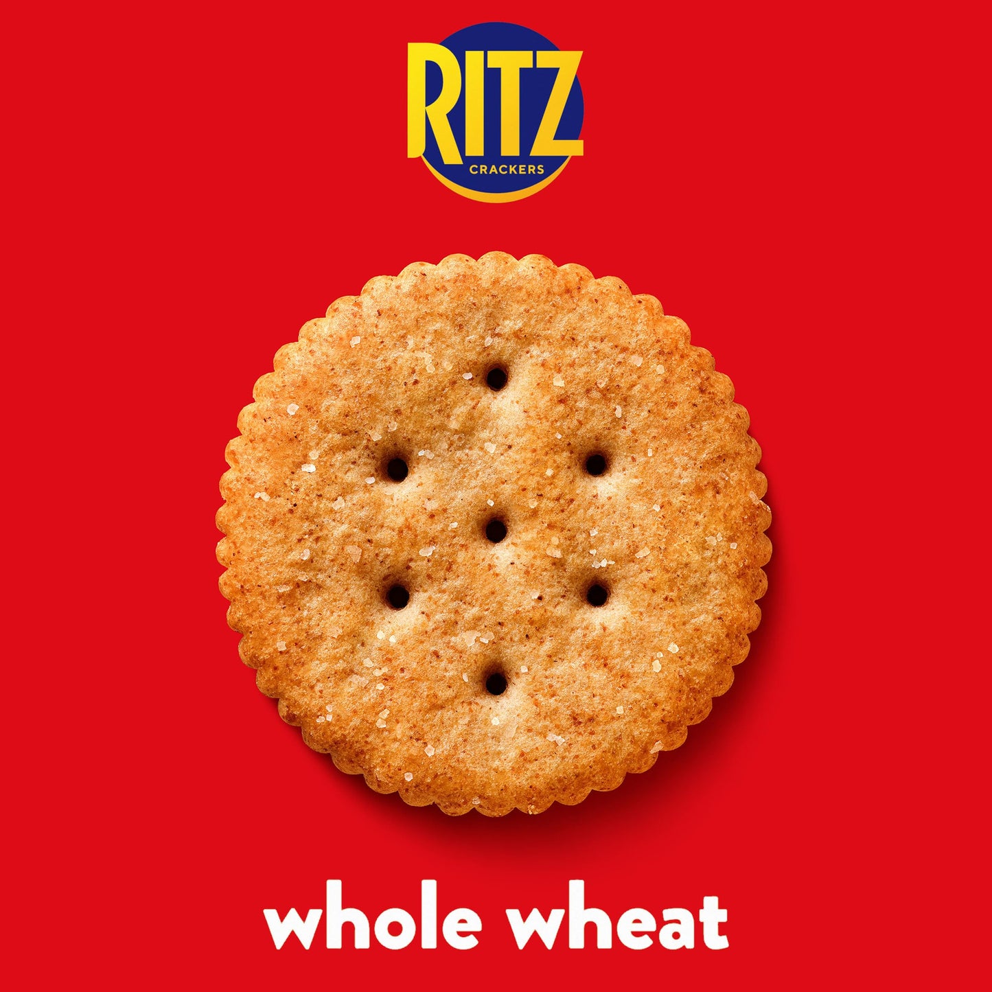 RITZ Whole Wheat Crackers, Snacks for Kids and Adults, Lunch Snacks, Family Size, 19.3 oz