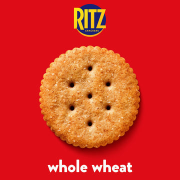 RITZ Whole Wheat Crackers, Snacks for Kids and Adults, Lunch Snacks, Family Size, 19.3 oz