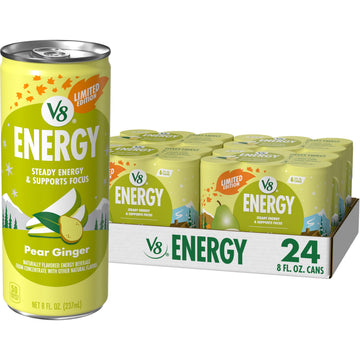 V8 Energy Pear Ginger Energy Drink  8 fl oz Can (24 Pack)