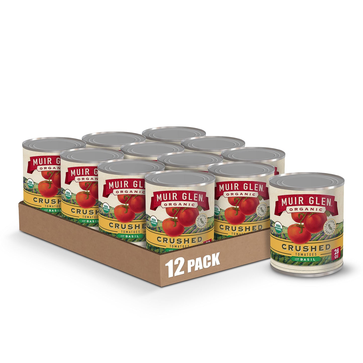 Muir Glen Organic Crushed Tomatoes With Basil  28 Oz (Pack Of 12)