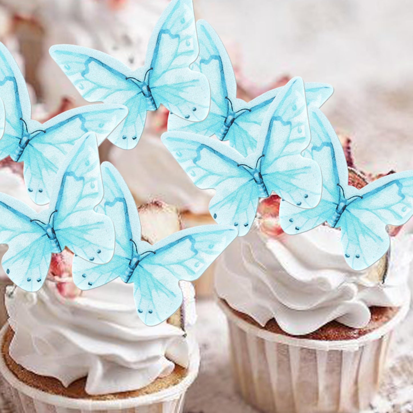 48 Pcs Edible Butterfly Cupcake Toppers Wafer Paper Butterflies Cake Decorations Edible Butterfly Cupcake Picks For Butterfly Th