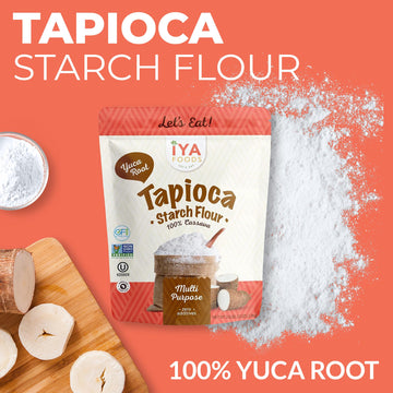 Iya Foods Tapioca Starch Flour - All Purpose Flour, Grain-Free, Non-Gmo & Kosher Verified - Multi Purpose Substitute; Made From