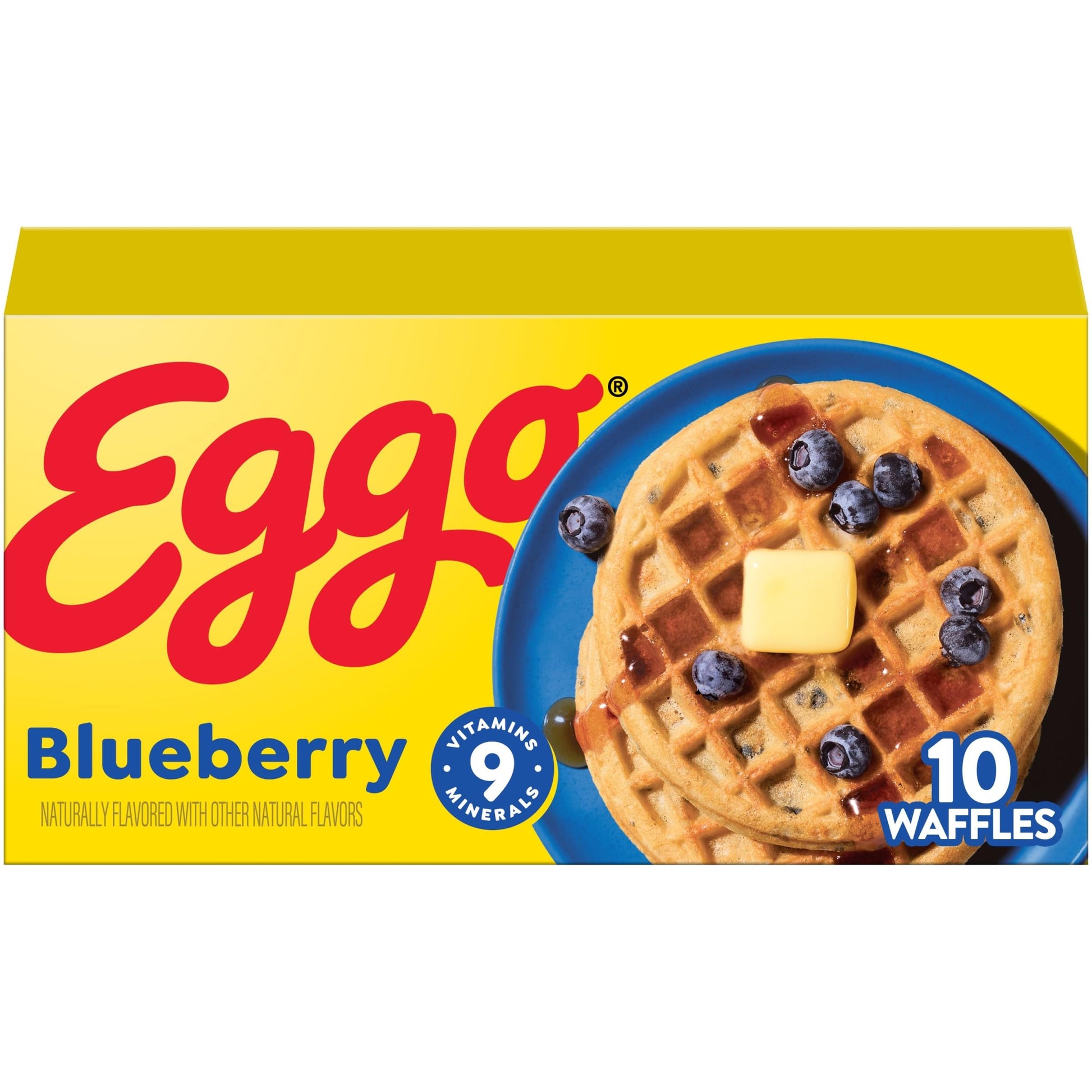 Eggo Frozen Waffles, Frozen Breakfast, Breakfast Food, Blueberry, 12.3oz Box (10 Waffles)