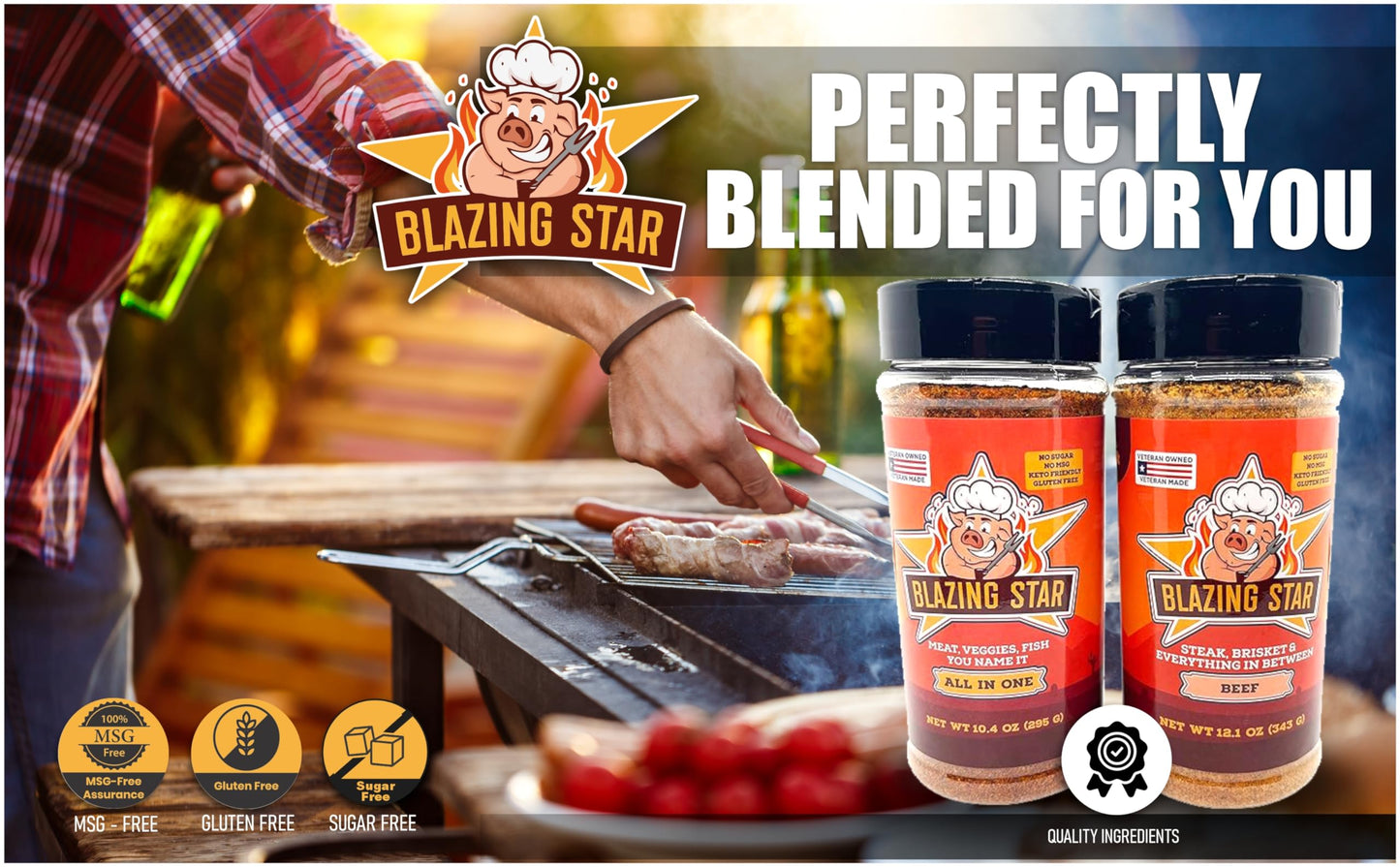 Blazing Star BBQ Sugar Free All-In-One Seasoning & Beef Rub, 16 Ounce (Pack of 2)