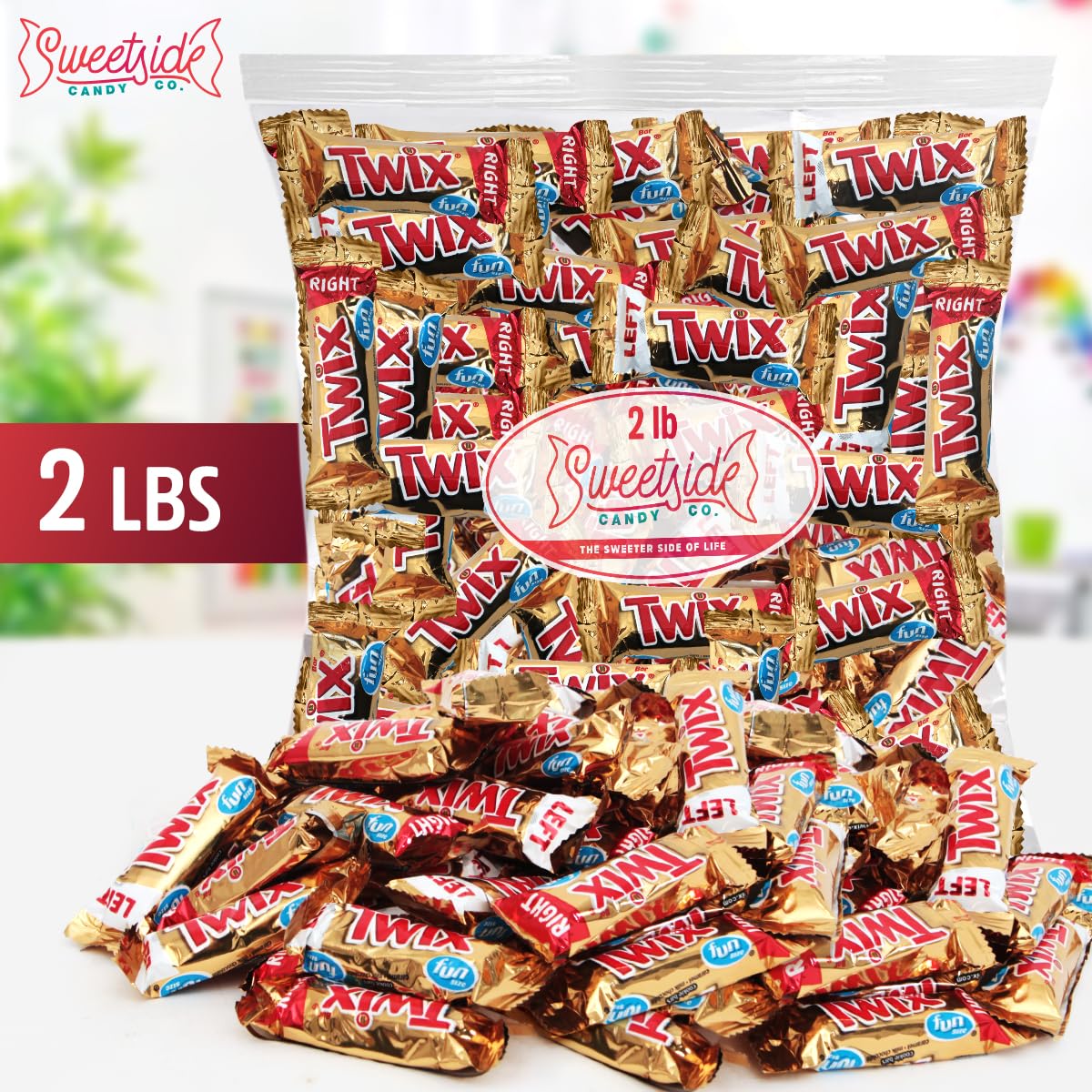 Twix Fun Size Candy Bars Left and Right  2lb Pack of Bulk Chocolate Candy Individually Wrapped  Ideal Caramel Chocolate for Sharing with Friends  Perfect Twix Mini Candy Bars for Parties and Events