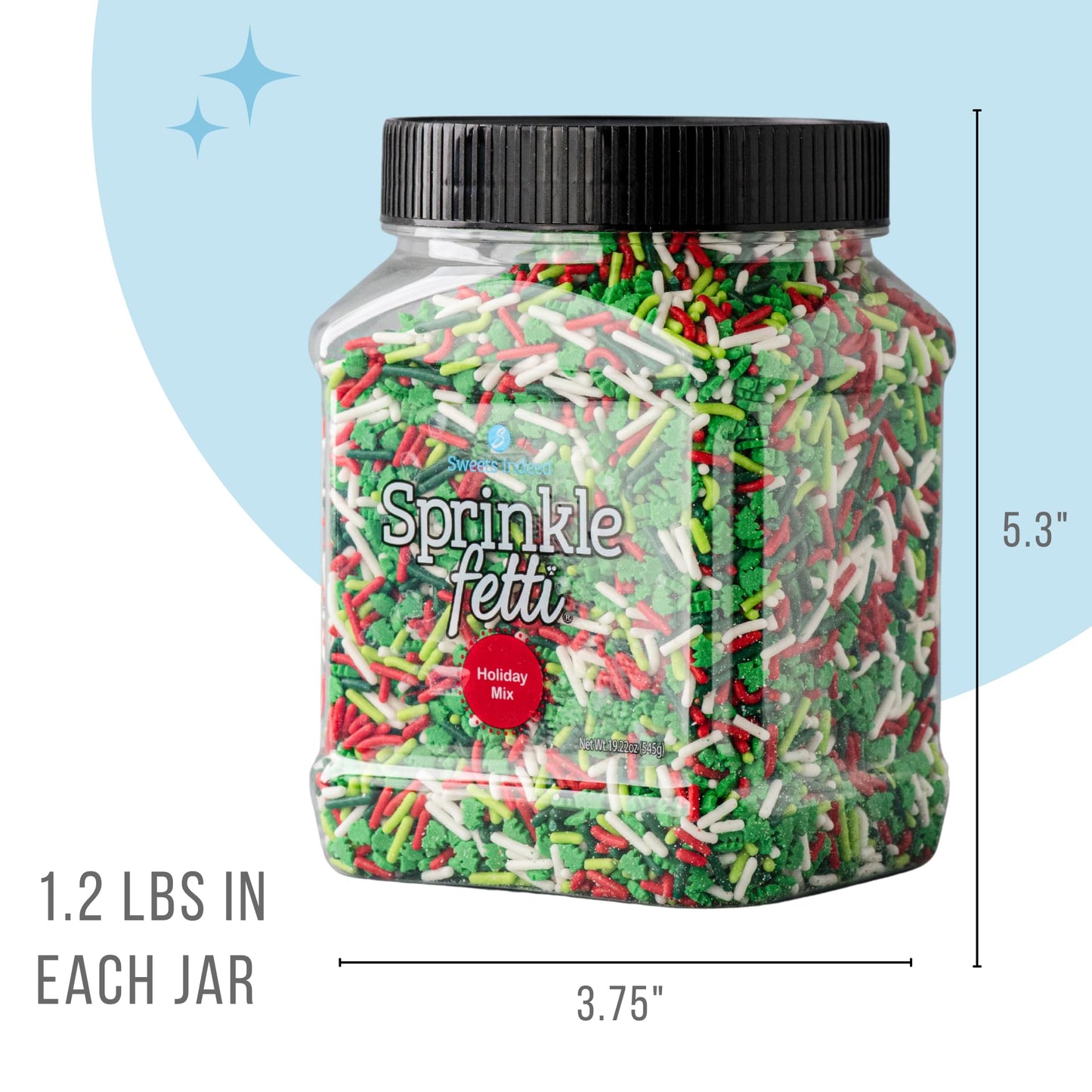 Sweets Indeed Bulk Christmas Sprinkles - 1.2 lb Bulk Jar | Holiday Red  Green & White Sprinkle Blend for Cookies  Cakes  Cupcakes & Bakeries