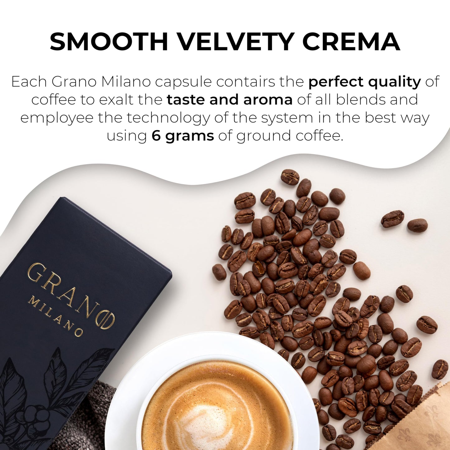 Grano Milano Espresso Pods - 50 Count, Compatible with Nespresso Original, 100% Arabica Medium Roast, Intensity 7/12, Made in Italy