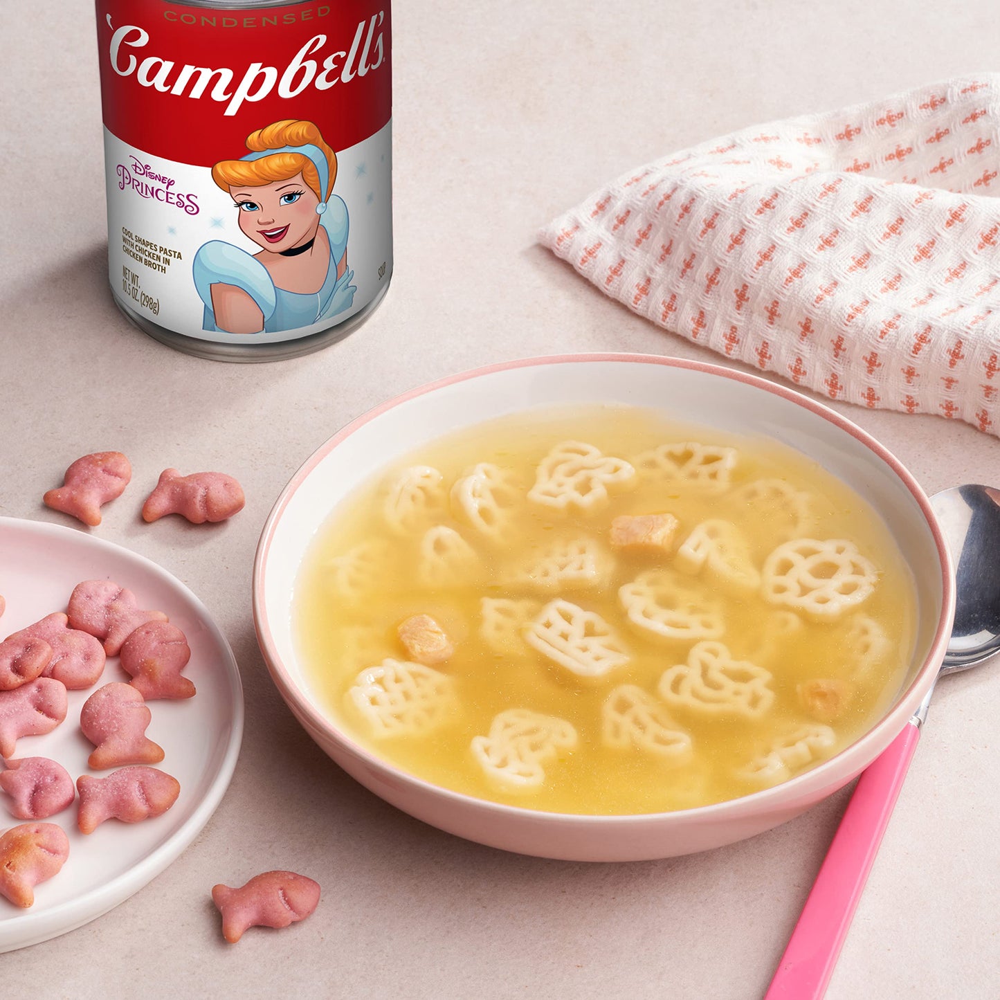Campbell'S Kids Soup, Disney Princess, Princess-Shaped Pasta In Chicken Soup, 10.5 Ounce Can (Pack Of 12)