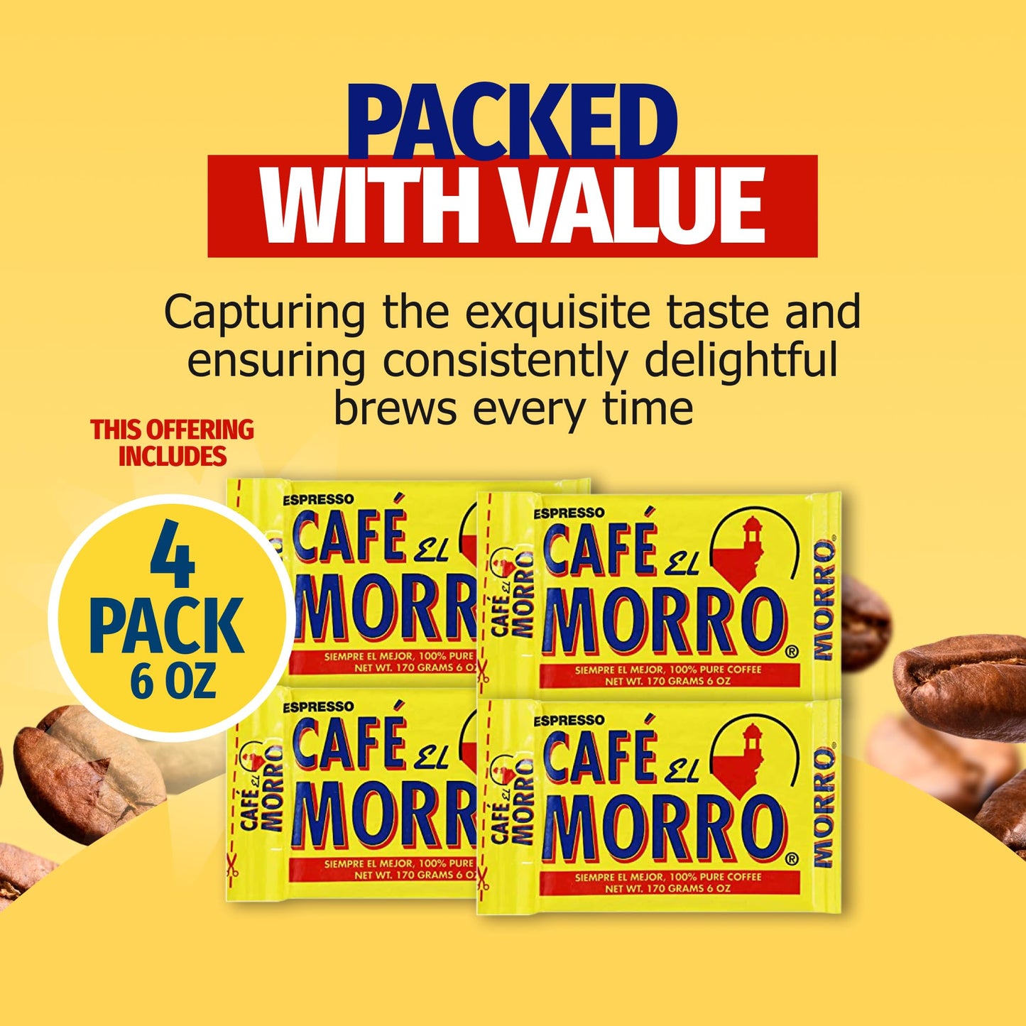 Caf   El Morro Dark Roast Espresso Ground Coffee, Bulk Coffee, Authentic Puerto Rican Style Coffee, Vacuum Sealed, Ground Espres