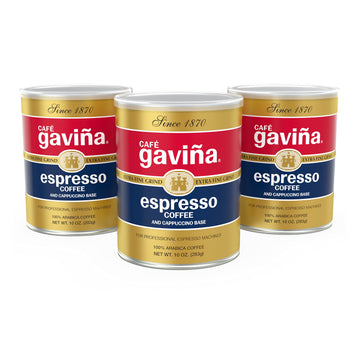 Caf   Gavia Espresso Roast Extra Fine Ground Coffee, 100% Arabica, (3 X 10 Oz Cans)