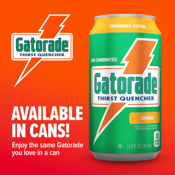 Gatorade Thirst Quencher, Orange, 12 Fl Oz Cans (Pack Of 18)