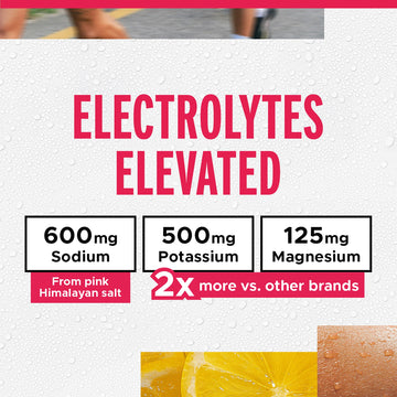 FITAID Hydrate Clean Electrolyte Mix  Zero Sugar  Balanced Electrolyte Ratios: 600mg Sodium  500mg Potassium  125mg Magnesium  Pink Lemonade  for Exercise & Active Hydration  14 Sticks