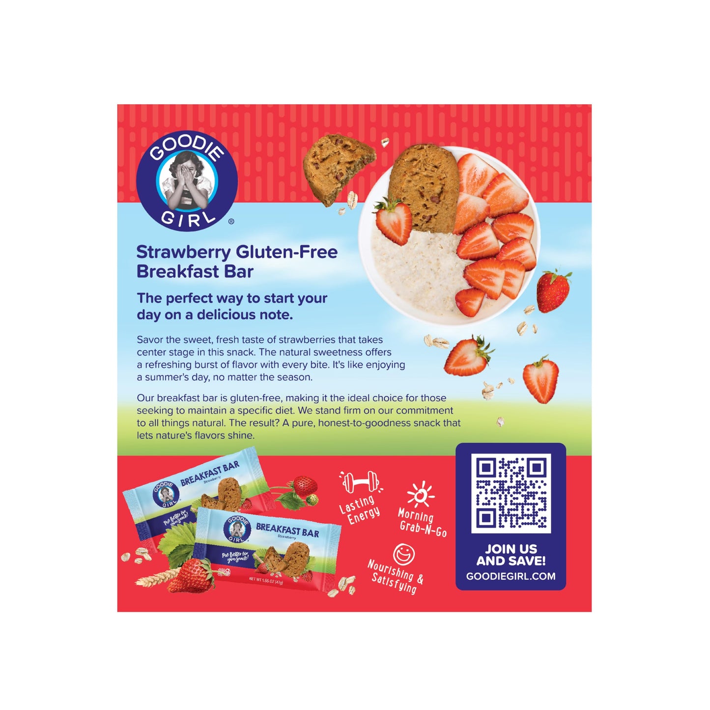 Goodie Girl Soft Breakfast Bar, Strawberry | Baked, Chewy, Gluten Free (3 Pack)