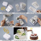 Joeleli 107 Pieces Cake Money Box Kit, 6 Pieces Happy Birthday Cake Topper,100 Pieces Clear Bags Connected Pockets, Cake Money P
