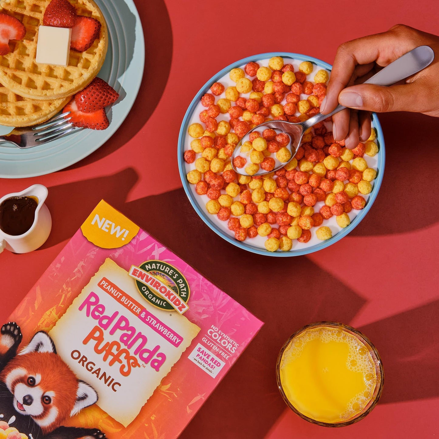 EnviroKidz Red Panda Puffs Organic Peanut Butter & Strawberry Cereal, 10 Ounce (Pack of 1)