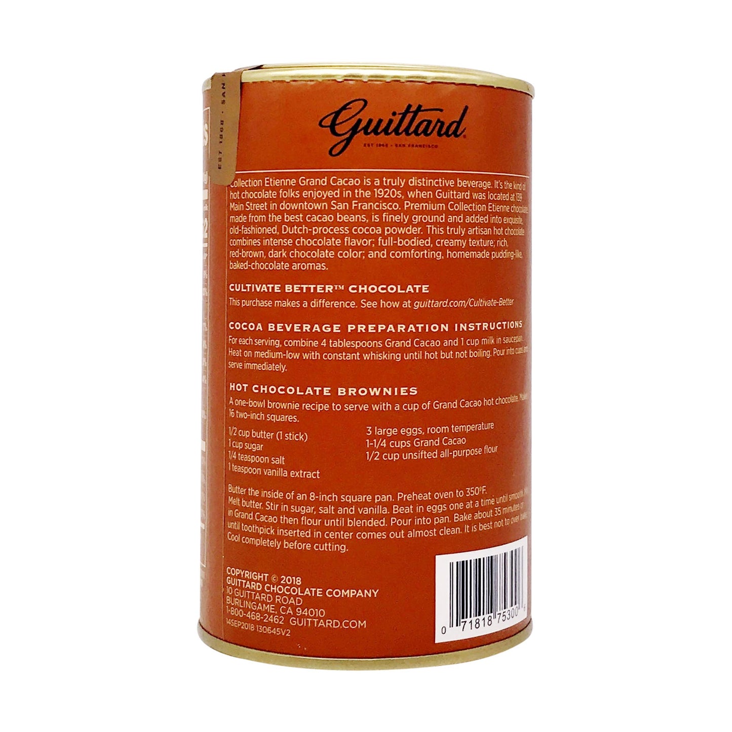 Guittard Chocolate Grand Cacao Drinking Chocolate, 10 Oz
