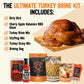 Kosmos Q Ultimate Turkey Brine Kit With Brine and Brining Bag  Dirty Bird Rub  Cherry Apple Habanero BBQ Glaze  Gravy and Stuffing Bags  & Recipe Card  Full Set for Cooking or smoky aroma Holiday Meals
