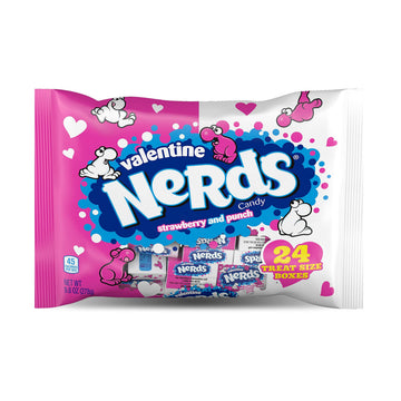 NERDS Valentines Day Candy | Strawberry and Punch Flavors | Sweet and Sour Candy Individually Wrapped Treat-Size Boxes of Candy,