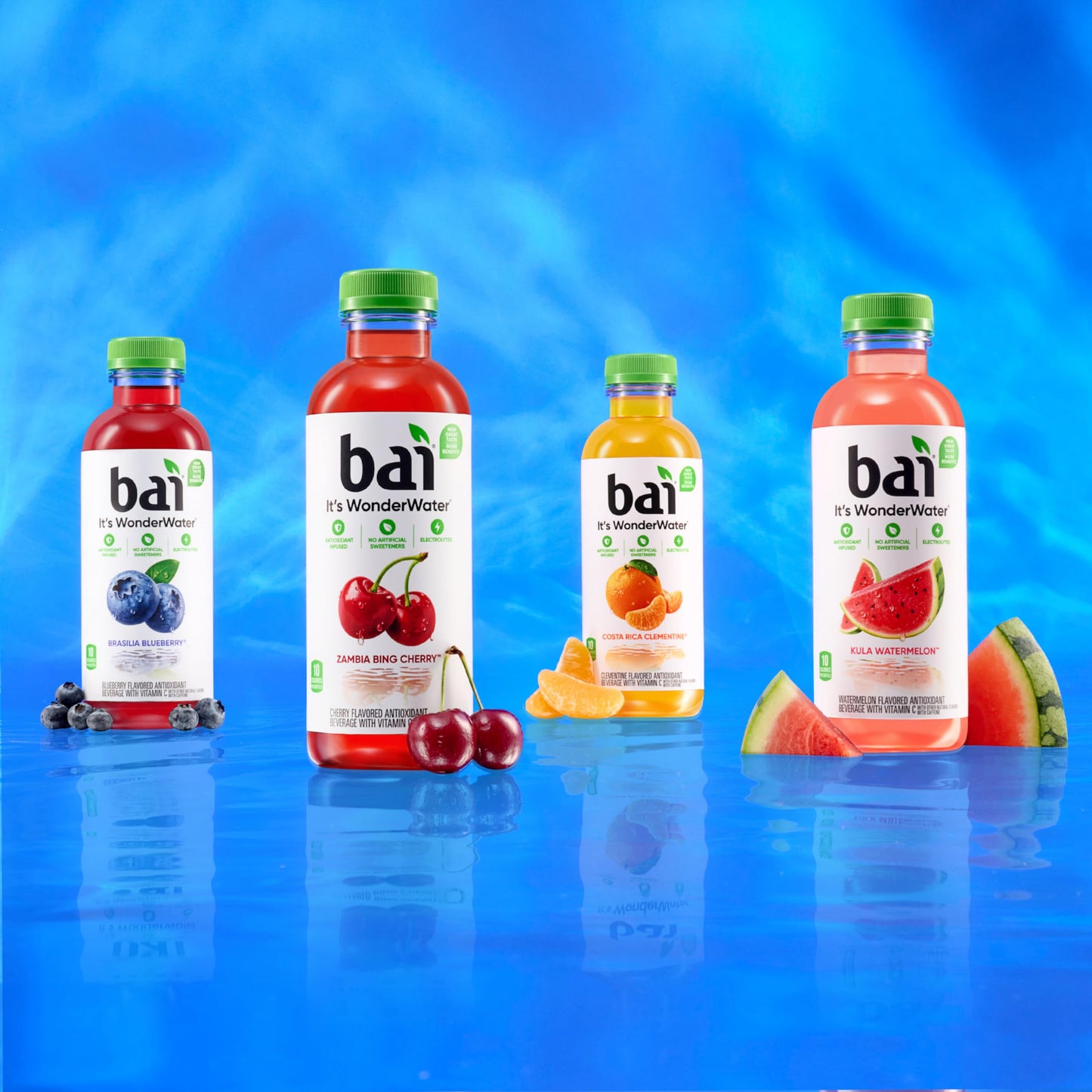 Bai Antioxidant Water Beverage, Costa Rica Clementine, 18 Fl Oz Bottle, 12 Pack, Vitamin C, No Artificial Sweeteners