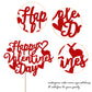 1 Pack Happy Valentines Day Cake Topper Glitter Sweet Heart Love Be Mine Valentines Cake Pick For Valentines Day Engagement Theme Birthday Party Cake Decorations Supplies Red