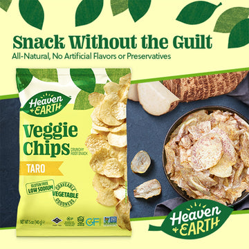 Heaven & Earth Taro Chips, 5Oz (2 Pack)