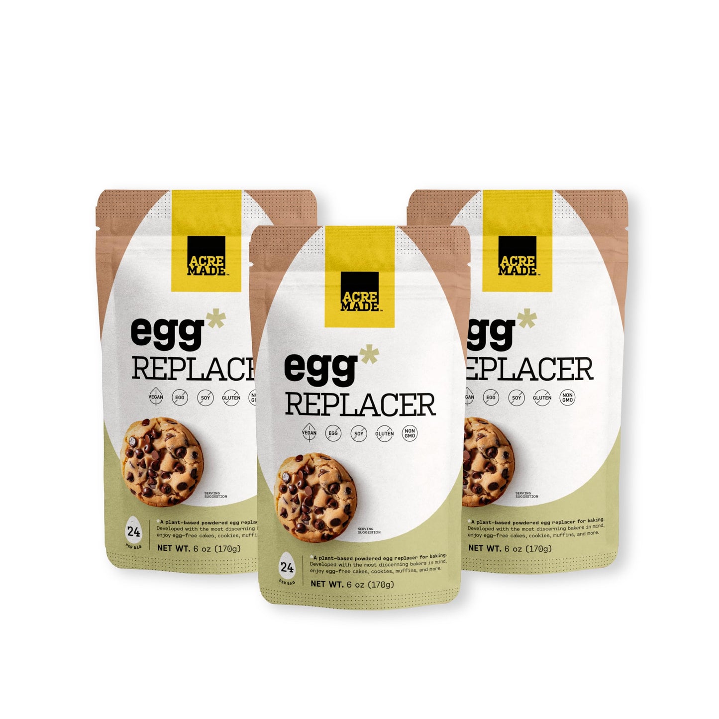 AcreMade Plant-Based Egg Replacer for Baking, Vegan Egg Powder, Whole Egg Replacer, Gluten-Free, Soy-Free, Non-GMO, Shelf Stable