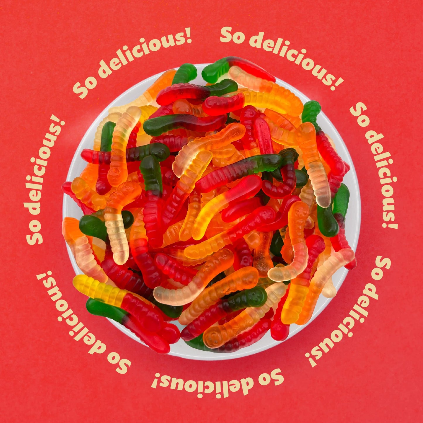 Mini Gummy Worms Candy, Assorted Fruit Flavors, 1-Pound Pack