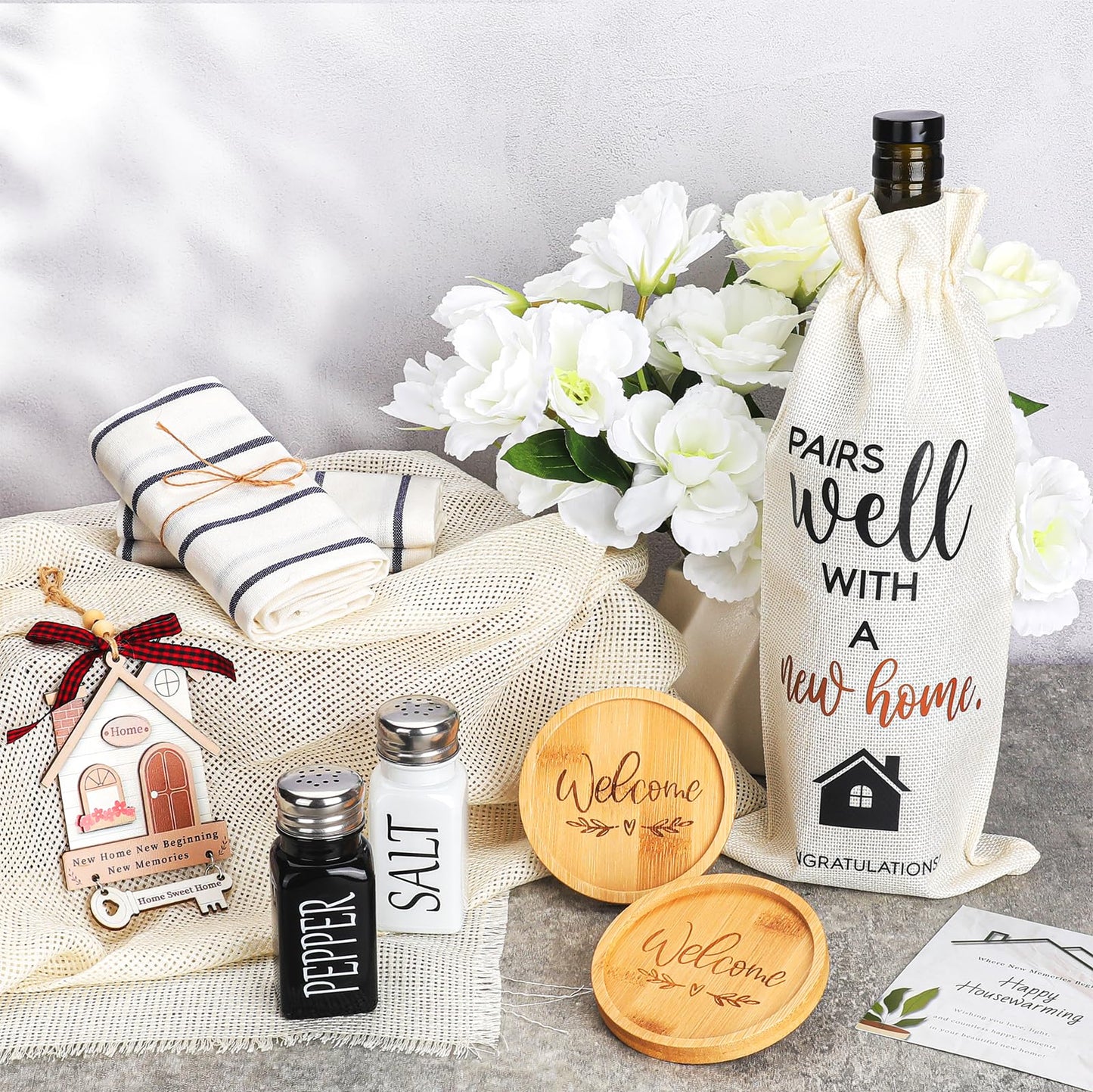 House Warming Gifts New Home,12Pcs Housewarming Gifts Basket For New House, Couples, Clients, Women, Men, Closing Gift For Home Buyers Realtors,First House Gift Ideas, New Apartment