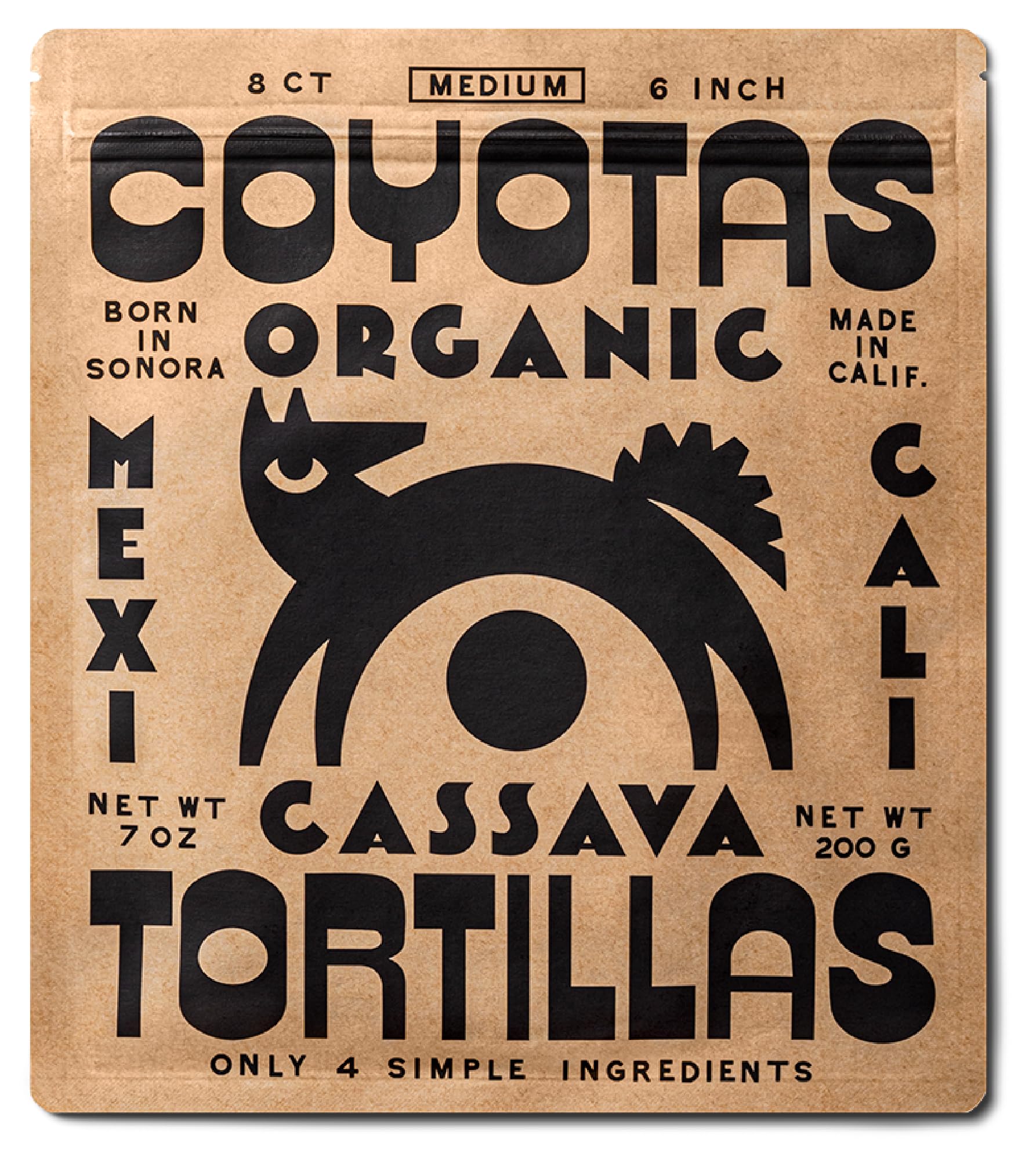 Coyotas Organic Cassava Tortillas - Medium - 8CT
