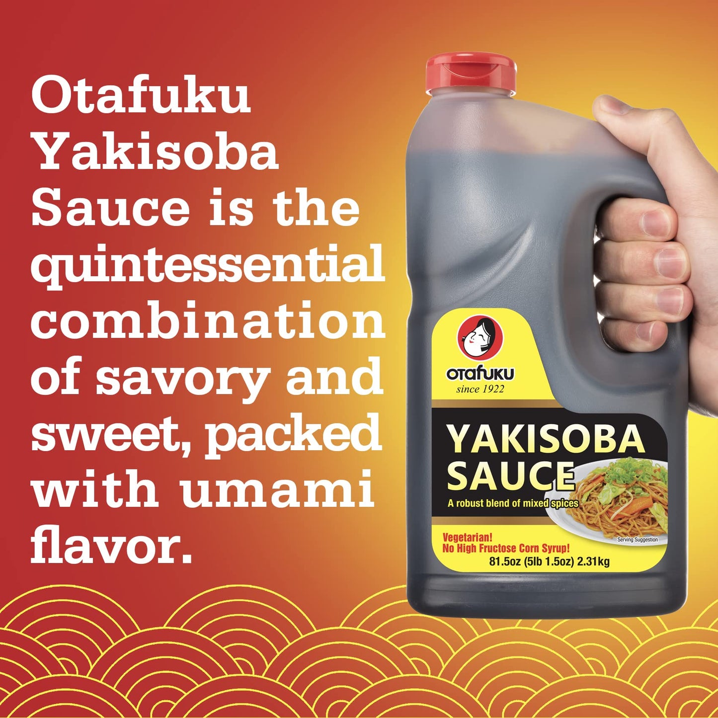 Otafuku Yakisoba Sauce for Japanese Stir Fry Noodles, Restaurant Bulk Size 1/2 Gallon (6 Pack)