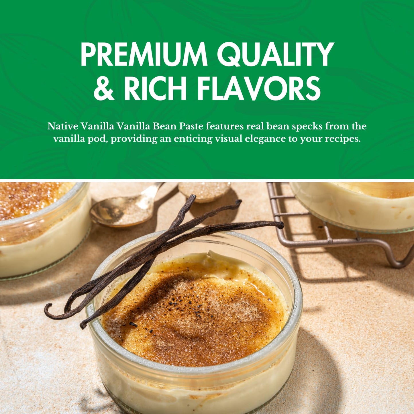 Vanilla Bean Paste - Native Vanilla - All Natural Pure Vanilla Bean Paste - Made with Organic Agave Syrup - For Cooking, Baking